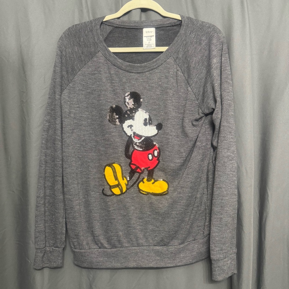 Lightweight Crew neck sweatshirt Mickey Mouse Sequin